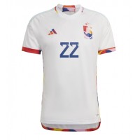 Camiseta Bélgica Charles De Ketelaere #22 Segunda Equipación Replica Mundial 2022 mangas cortas